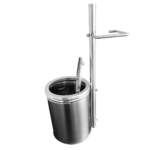 Papeleira Redonda De Chão Com Lixeira Inox Lavabo Banheiro - Imagem 4