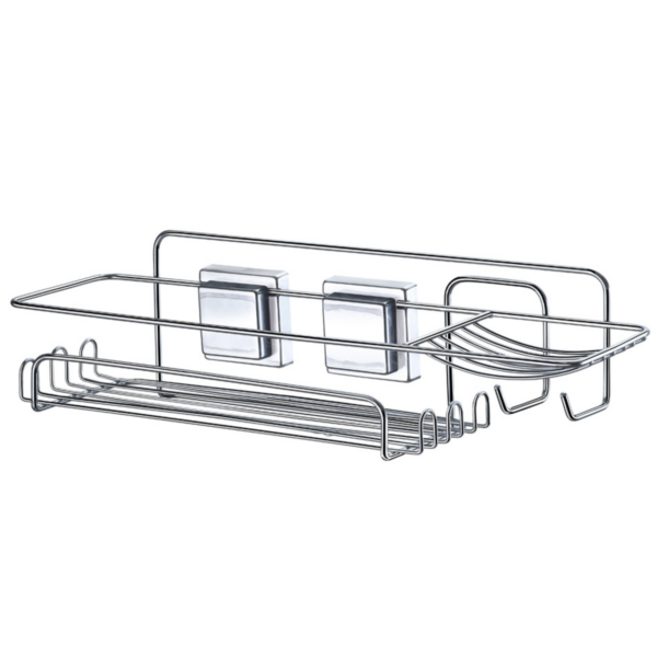 Suporte Para Shampoo Retangular Cromado Ventosa 1304 Arthi