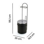 Suporte de Chão Para Papel Com Lixeira Black 5L 2518 Arthi - Imagem 2