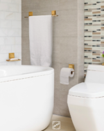 Porta Toalha De Banho Piatina Dourado Fosco 3M 3246 Arthi - Imagem 2