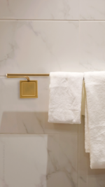 Porta Toalha De Banho Piatina Dourado Fosco 3M 3246 Arthi - Imagem 3