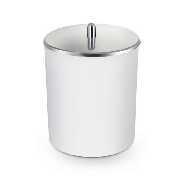 Lixeira 5LTS Branca Com Tampa Em Inox 5084 Arthi