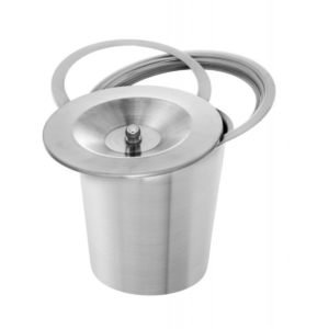 Lixeira de Embutir 8 Litros Ecobin com Tampa Inox 304 Escovado e Balde Alumínio Repuxado para Bancada de Cozinha
