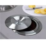 Lixeira Embutir 8 Litros Tampa Inox Escovado Balde Alumínio - Imagem 3