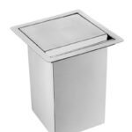 Lixeira Quadrada de Embutir Bancada 7 Litros Com Tampa Inox