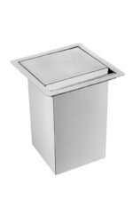 Lixeira Quadrada de Embutir Bancada 7 Litros Com Tampa Inox