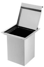 Lixeira Quadrada de Embutir Bancada 7 Litros Com Tampa Inox - Imagem 2