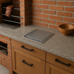 Lixeira Quadrada de Embutir Bancada 7 Litros Com Tampa Inox - Imagem 4