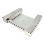 Saboneteira Quadrada Banheiro Inox 304 Polido Ilhéus Cilento - Não Enferruja