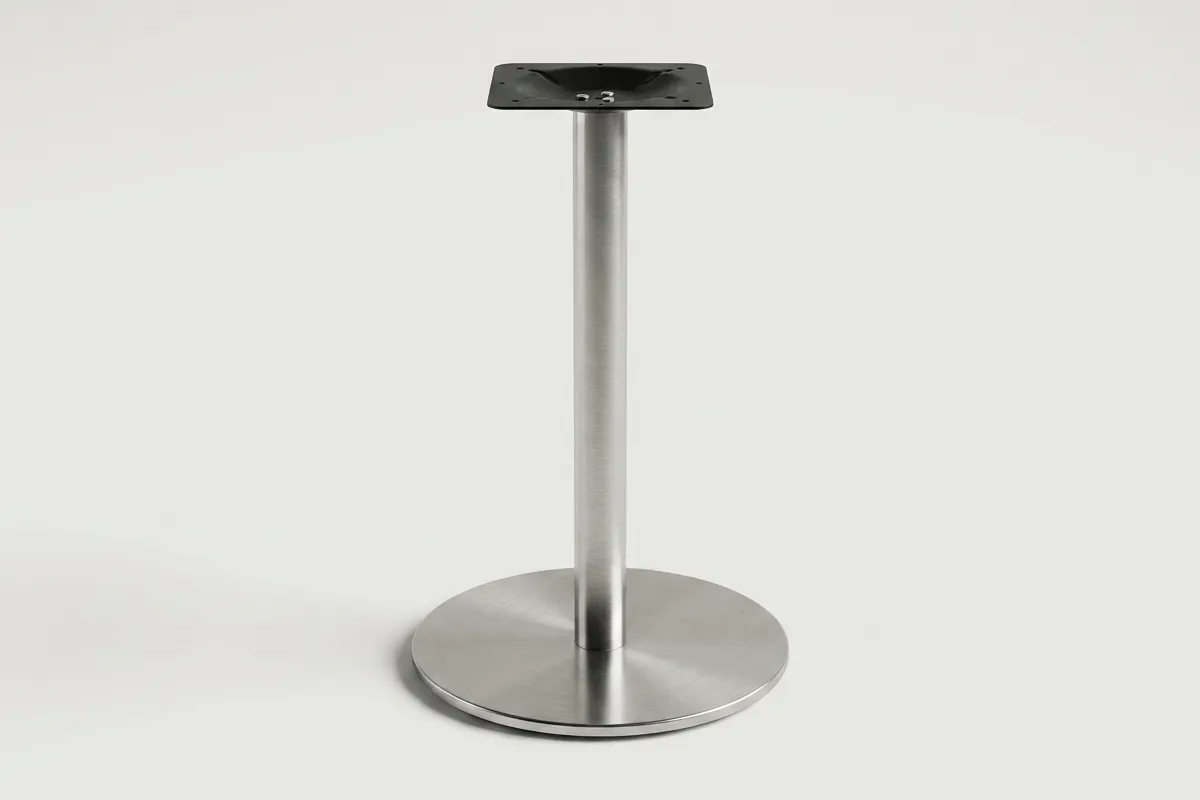 Base de mesa inox redonda OR 2202 bistrô em fundo neutro