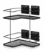 Cantoneira dupla Ultra Black com ventosa quadrada Arthi 2657 em fundo branco