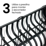 Escorredor Cook Home Gaivota Black 2631 Arthi em fundo branco instruções 3