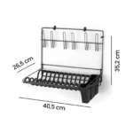Escorredor Cook Home Gaivota Black 2631 Arthi em fundo branco medidas