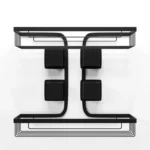 Prateleira dupla Ultra Black com ventosa retangular Arthi 2656 em fundo branco