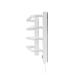 Toalheiro térmico pequeno branco instalado em banheiro compacto