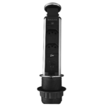 Torre De Tomada Multiplug 2 Tomadas 1 Usb E 1 Usbc Inox