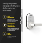 Fechadura Digital Compact Branca com Maçaneta Yale - Senha, Biometria e Cartão | Combo com Hub Yale Connect - Imagem 2