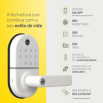 Fechadura Digital Compact Branca com Maçaneta Yale - Senha, Biometria e Cartão | Combo com Hub Yale Connect - Imagem 3