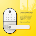 Fechadura Digital Compact Branca com Maçaneta Yale - Senha, Biometria e Cartão | Combo com Hub Yale Connect - Imagem 4