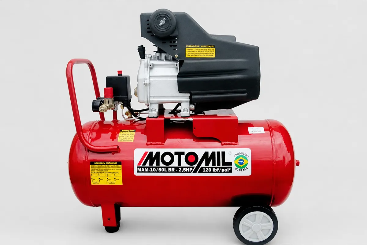 Compressor Motomil 50L MAM-10/50LBR bivolt em fundo neutro