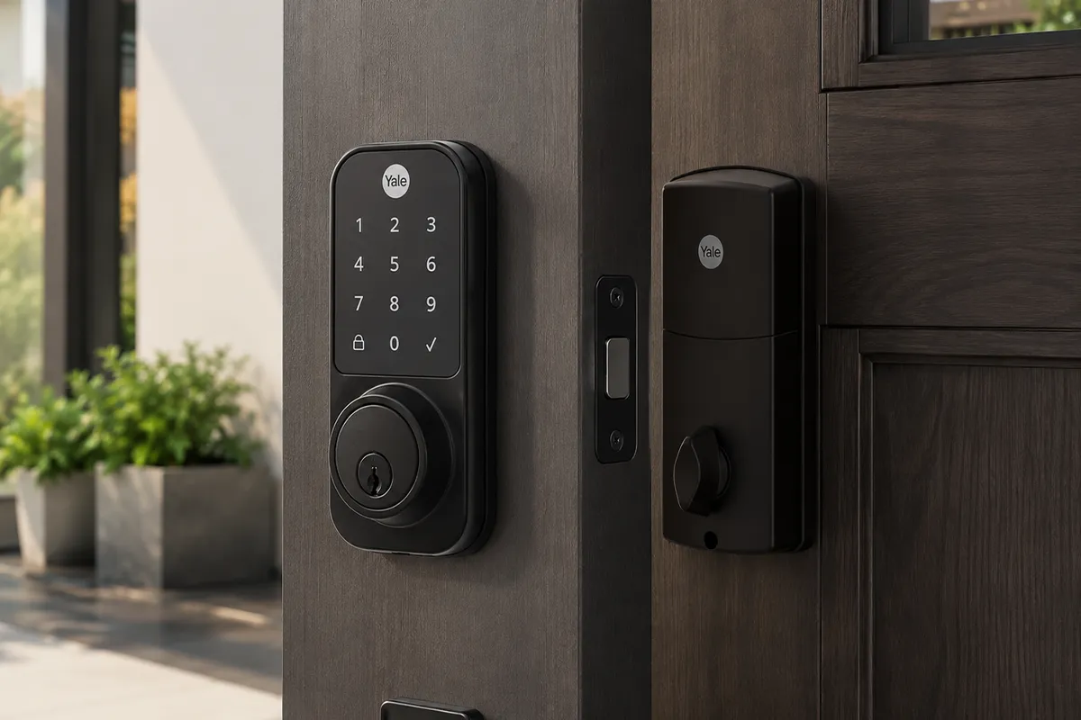 Fechadura digital Yale YDD 120 instalada em porta externa