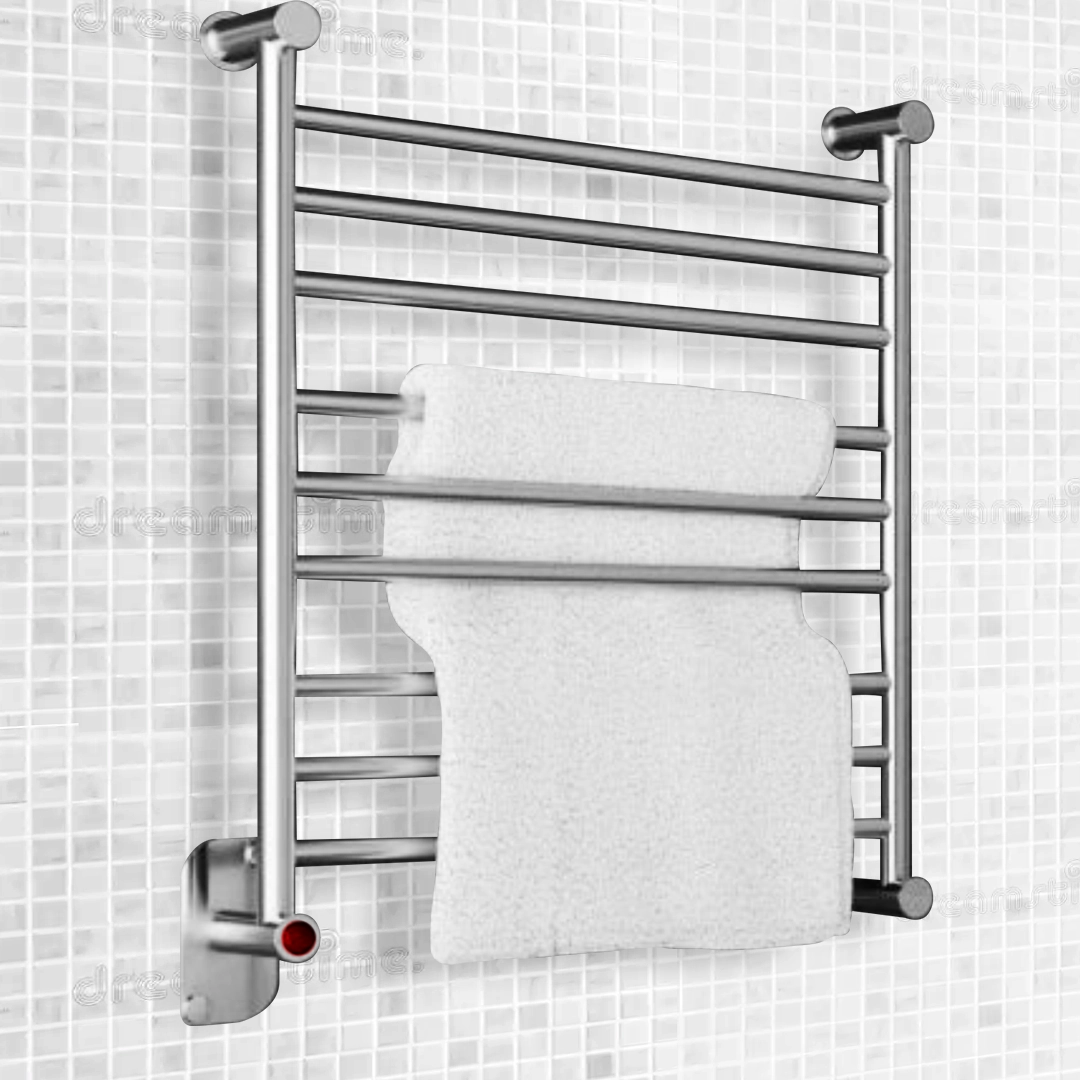Toalheiro térmico inox banheiro Vieiro - aquecedor de toalha elétrico com estrutura em aço inox polido