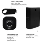 Instalação da fechadura digital para móveis com biometria em gaveta de escritório