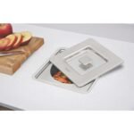 Lixeira de embutir inox 5 litros Tramontina Clean Square quadrada com acabamento acetinado e balde removível