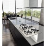 Lixeira de embutir inox 5 litros Tramontina Clean Square quadrada com acabamento acetinado e balde removível