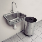 Tanque de parede Tramontina Hera Wall inox 50x40 escovado 34L com válvula 94401107