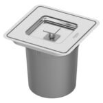 Lixeira de embutir inox 5 litros Tramontina Clean Square quadrada com acabamento acetinado e balde removível