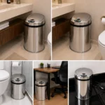 Lixeira automática inox com sensor premium Kazalinda inoxidável polido