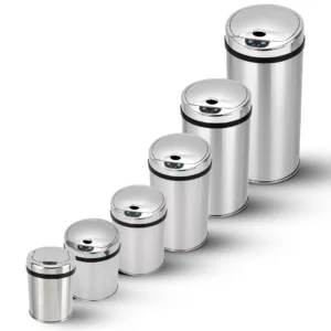 Lixeira automática inox com sensor premium Kazalinda 42 litros em aço inoxidável polido