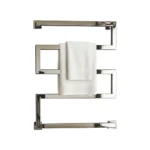 Toalheiro térmico elétrico inox 220v polido Right Premium Supreme instalado em banheiro moderno