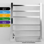 toalheiro elétrico inox 304 Wi-Fi Alexa Titan Aquece vista frontal em banheiro moderno