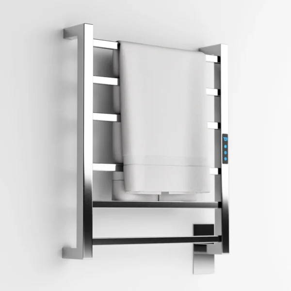 toalheiro elétrico inox 304 Wi-Fi Alexa Titan Aquece vista frontal em banheiro moderno