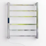 toalheiro elétrico inox 304 Wi-Fi Alexa Titan Aquece vista frontal em banheiro moderno
