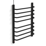 Toalheiro térmico grande preto para duas toalhas com acabamento fosco premium Flape