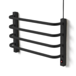 Toalheiro Térmico Elétrico Pequeno Preto Fosco para 1 Toalha com Fio Superior - Marca Flape
