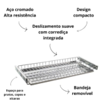 Escorredor Slim Deslizante 770mm Cromado 7096 GTB - Imagem 2