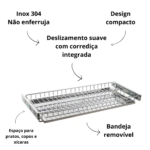 Escorredor Slim Deslizante 570mm Inox 7094 GTB - Imagem 2