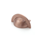 Puxador Shell 48mm Rose Escovado Zen Design em zamak premium para móveis
