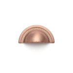 Puxador Shell 48mm Rose Escovado Zen Design em zamak premium para móveis