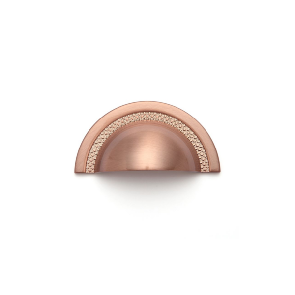 Puxador Shell 48mm Rose Escovado Zen Design em zamak premium para móveis