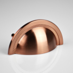 Puxador Shell 48mm Rose Escovado Zen Design em zamak premium para móveis