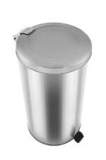 Lixeira Redonda de Pedal Aço Inox Polido 50 Litros