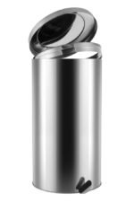 Lixeira Redonda de Pedal Aço Inox Polido 50 Litros - Imagem 3