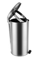 Lixeira Redonda de Pedal Aço Inox Polido 50 Litros - Imagem 4