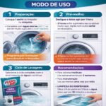 Kit com 2 sachês de 80g do Limpa Máquina de Lavar Flash Limp para higienização profunda do tambor da lavadora