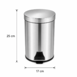 Kit Lixeira Pedal Inox Fechamento Slow Motion Kazalinda